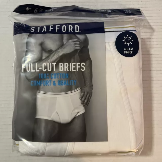 STAFFORD JCPENNEY MENS Classic White Low Rise Briefs L Vintage