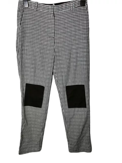 & OTHER STORIES pantaloni Capri taglia EU36 UK 8-10 neri bianchi a scacchi gingham