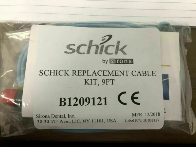 Schick by Sirona Replacement Cable Kit 9Ft Fits Elite/33/select/ with Free ship