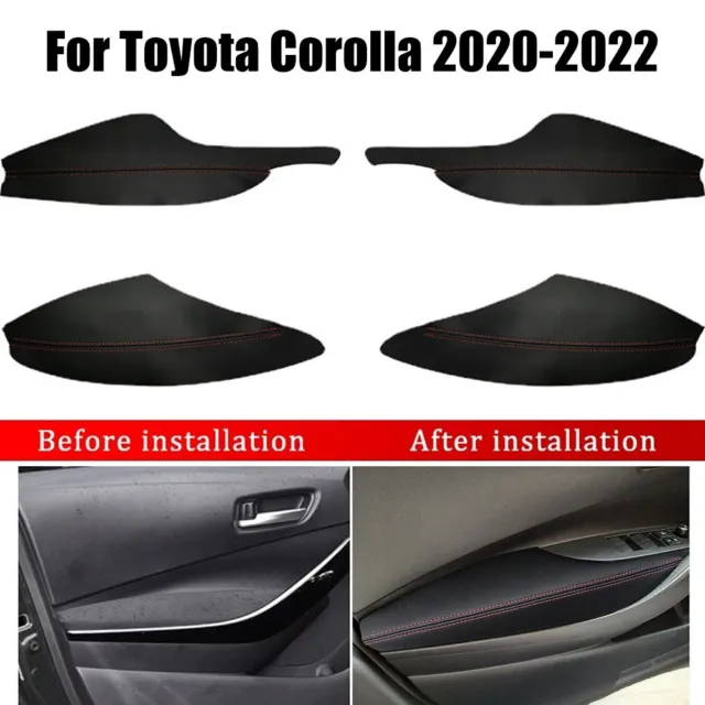 Couverture de panneau d'accoudoir de porte de voiture en fibre de carbone,  garniture, autocollant décoratif, accessoires intérieurs pour 11e Isabel  Honda Civic 2022, 4 pièces