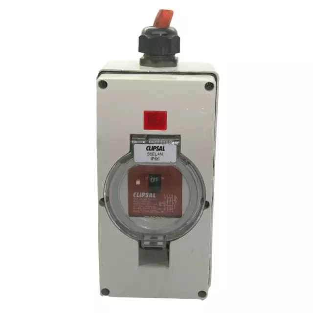 Clipsal W/proof Enclosure RCD Neon Indication 25A 250/415V 56EL4NM & 4EL25/4/30