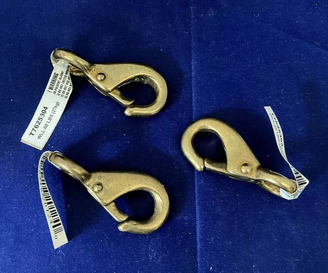 3 Bronze 3/8" Rigid Round Eye Quick Snap Clip T7625304 WWL 60 Lbs Malaysia