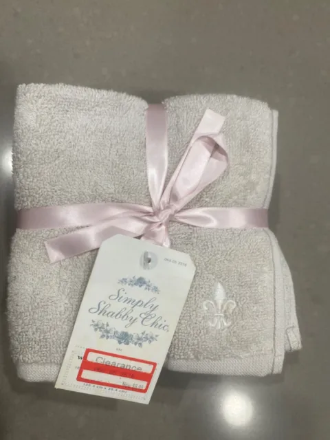 ❤️Simply Shabby Chic Rachel Ashwell 5 set wash cloth hand towels fleur de lis