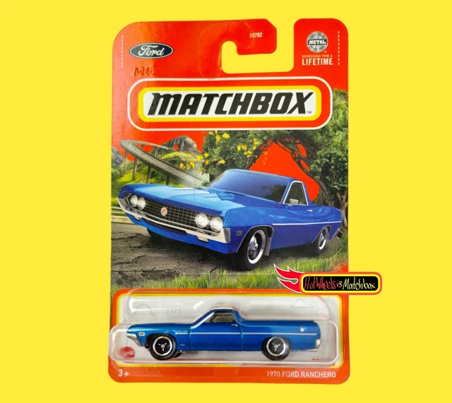 Matchbox 1970 Ford Ranchero – Druckguss-Modellauto 1:64, Blau, Serie 83/100 Für Sammler