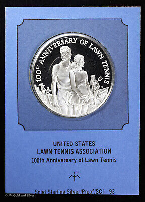 .925 Sterling Silver Franklin Mint Medal | 100th Anniversary of Lawn Tennis