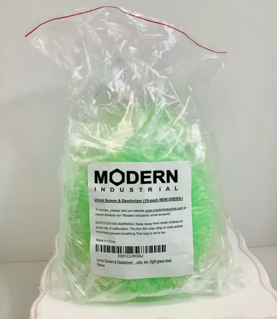 10 Pack- Modern Industrial Urinal Screen and Deodorizer ~Light Green Kiwi