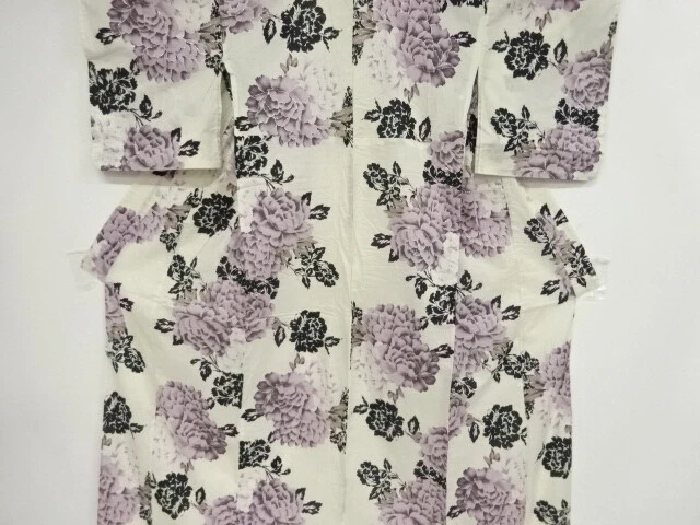 11102# Japanese Kimono / Antique Yukata / Peony