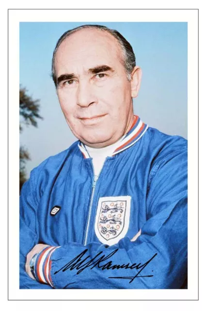 ALF RAMSEY Signed Autograph PHOTO Gift Signature Print ENGLAND World Cup 1966