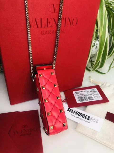 Valentino Garavani Red Leather Rock-stud Mini Crossbody Bag