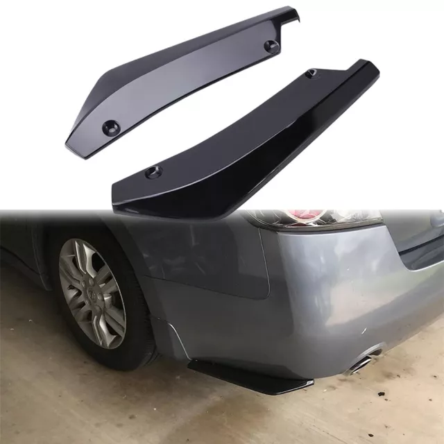 Universal Car Rear Bumper Lip Diffuser Splitter Canard Protector Glossy BLACK
