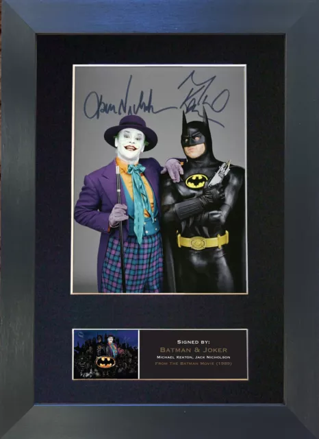 BATMAN AND JOKER No2 Signed Mounted Reproduction Autograph Photo Print A4 501