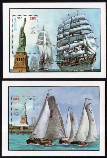 Bhutan 1986 Statue of Liberty set x 2 min. sheets fine fresh MNH