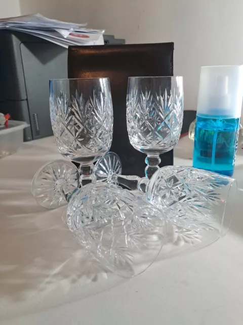 Discontinued Thomas WEBB Lead Chrystal 4 Wine Glasses