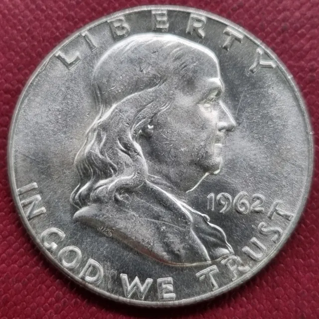 USA 1962 Benjamin Franklin Half Dollar Silber 50 Cent Top Erhaltung #MO737