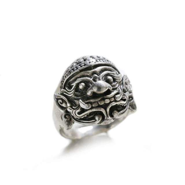 Mask Ramayana monster Biker Ring Skull sterling silver Comics Book Story punk
