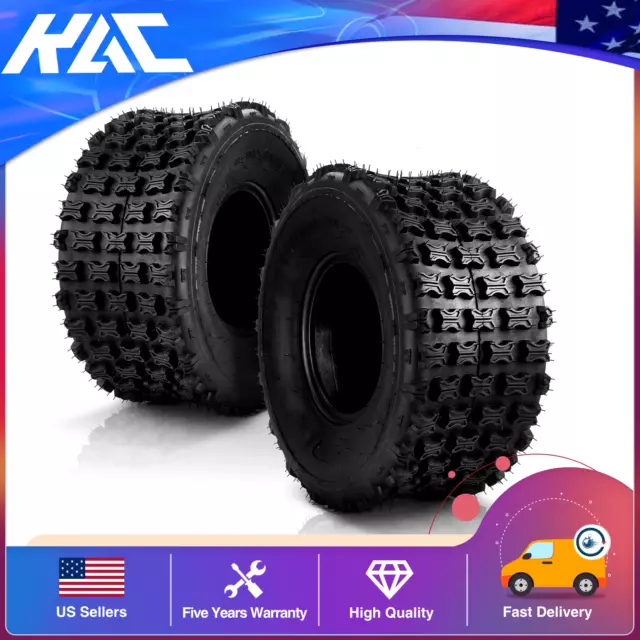 Two 22x10-9 Sport ATV Tires All Terrain AT 6 Ply Tubeless Black Rubber 22/10-9