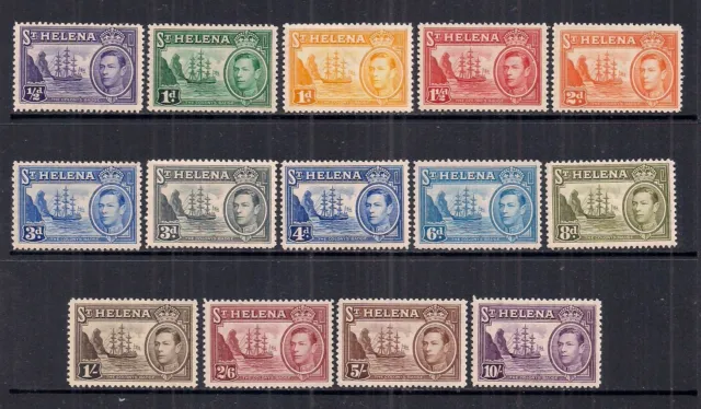 St Helena- Gv1 1938-44 Ships Set Of 14.Sg 131-140.L/Mounted Mint+Unmounted Mint.
