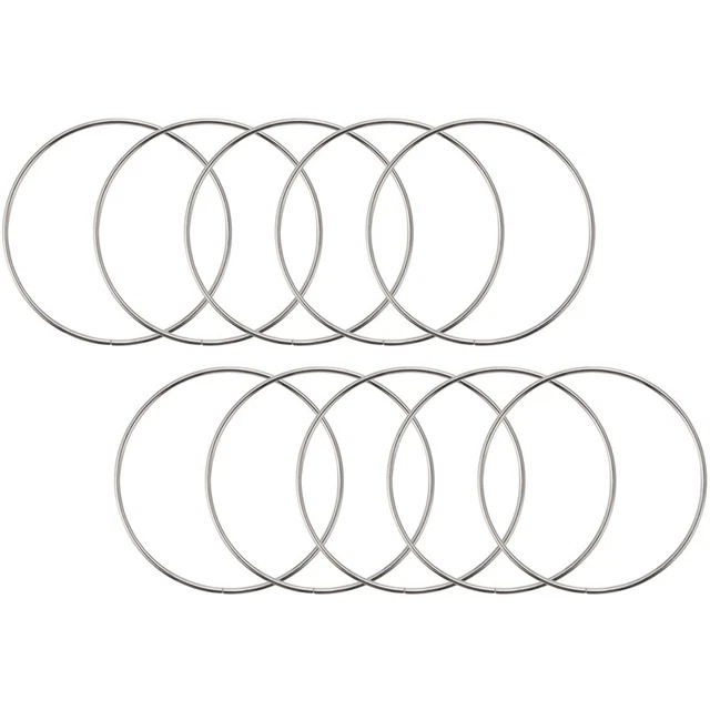 Paquete de 10 4 Anillos De Metal De Plata Flores Neumáticos Corona Macramé Creaciones I6O9