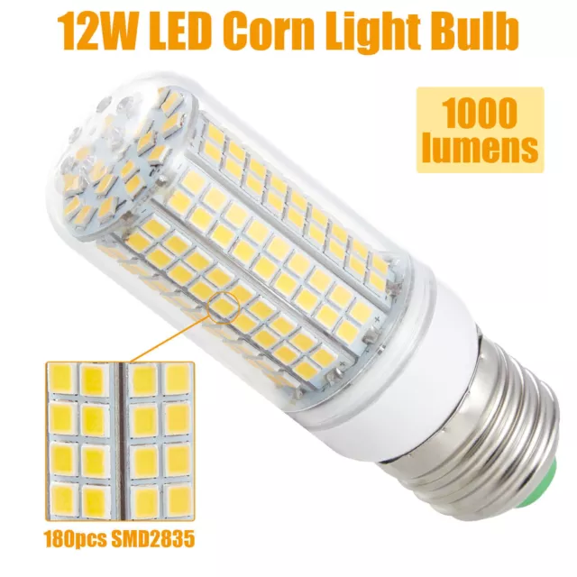 12W 1000LM E27/E14/B22/GU10 LED Corn Light Bulb SMD2835 No Flicker High Bright 3