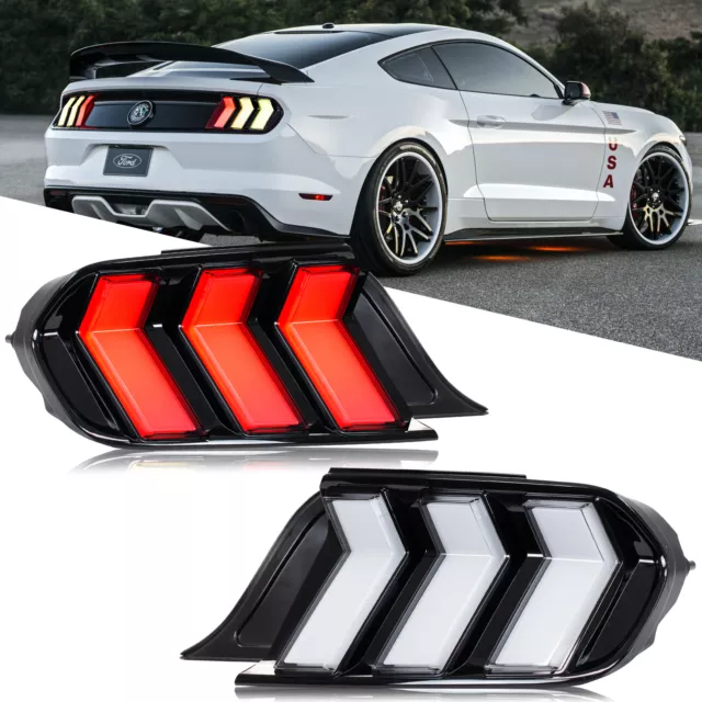 LED Tail Lights for Ford Mustang 2015-2023 S550 GT Sequential Euro Rear Lamps