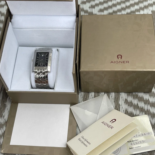 BOXED AIGNER SWISS made mens quartz watch with date A32122 9.99 PicClick UK