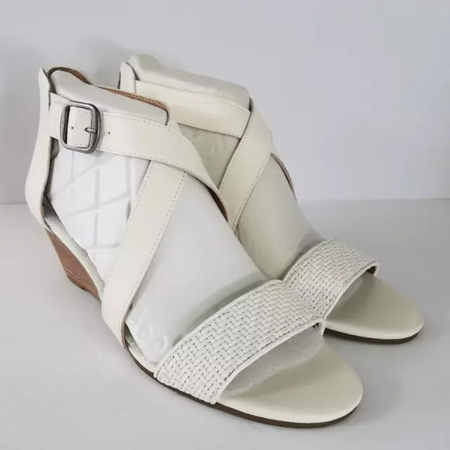 Lucky Brand Women's Jenley 2 Milk Rivington Cream/Ivory Wedge Sandal 8.5M NIB