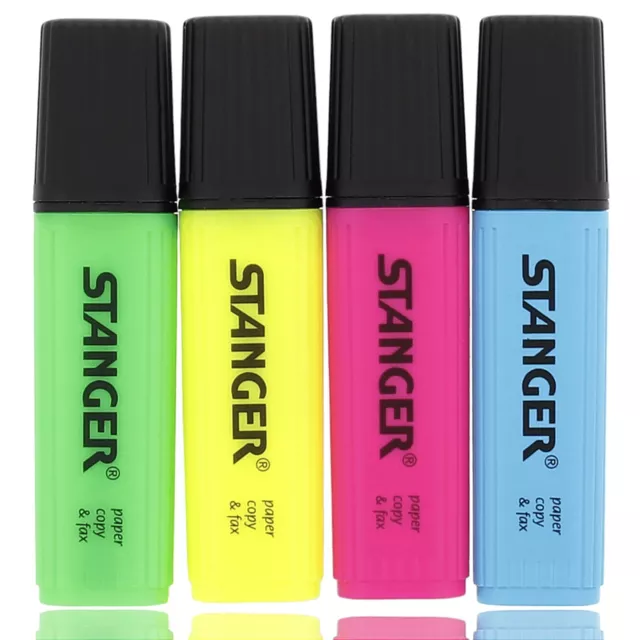 Textmarker 4 Stück Marker Set Highlighter 2-5 mm Spitze & Breit Mehrfarbig