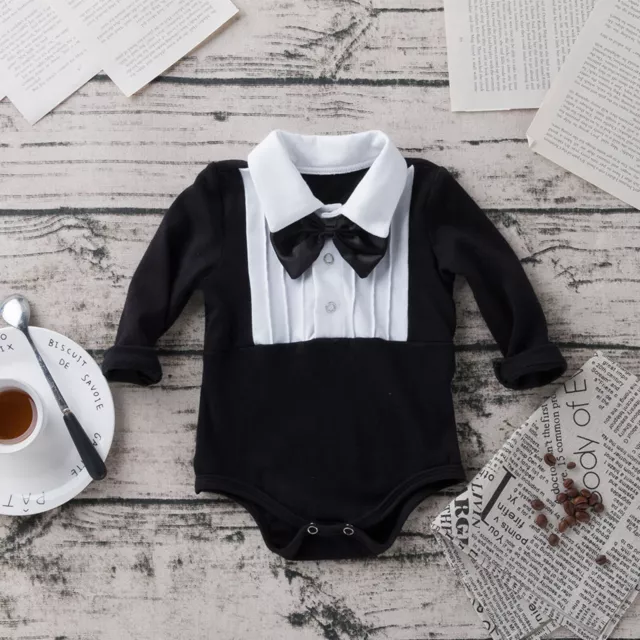Tuta da gentiluomo neonato bambini neonato body neonato maniche lunghe 3
