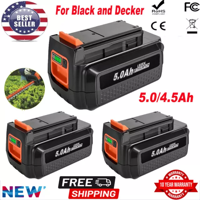 1~2Pack 40V 5.0Ah Li-Ion Battery For Black + Decker LBXR36 LBX2040 LHT2436  4.5Ah
