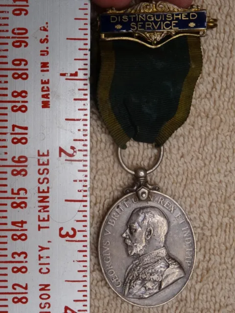 British Medal King George with enamel bar Named ---- VERY OLD --- NICE CONDITION