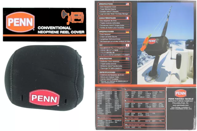 PENN konventioneller Neoprenmultiplikator Angelrollenabdeckung / Etui - alle Größen