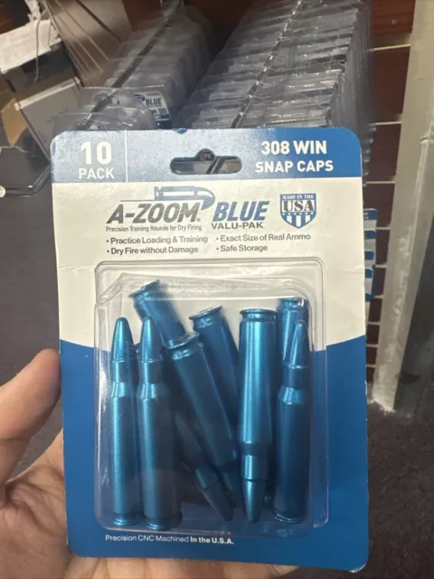 A-Zoom Blue Value Pack Snap Caps For Rifle 308 Winchester Aluminum 10 Pack 12328