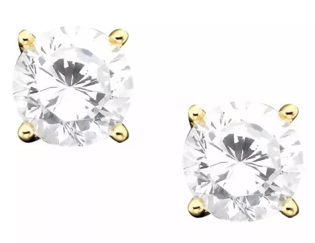 NWT GIANI BERNINI 18k Gold over Sterling Silver CZ Stud Earrings (1 ct. t.w.)