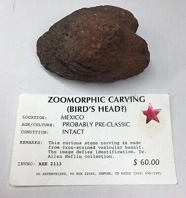 Pre-Columbian Basalt Stone Carved Avian ZOOMORPHIC Ancient Artifact PRE-CLASSIC 2