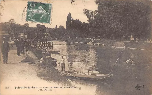 Cpa 94 Joinville Le Pont Bord De Marne Pittoresque L'ile Fanac
