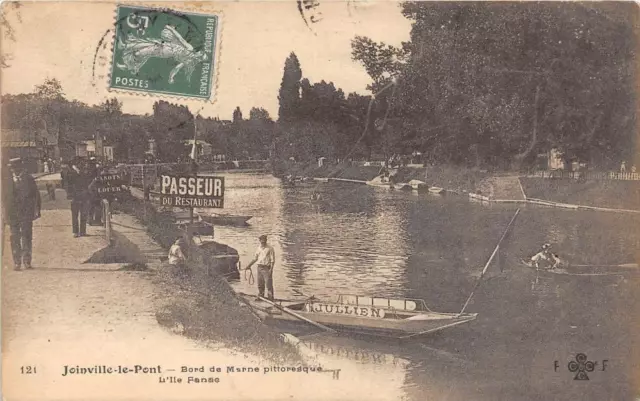 Cpa 94 Joinville Le Pont Bord De Marne Picturesque L'ile Fanac