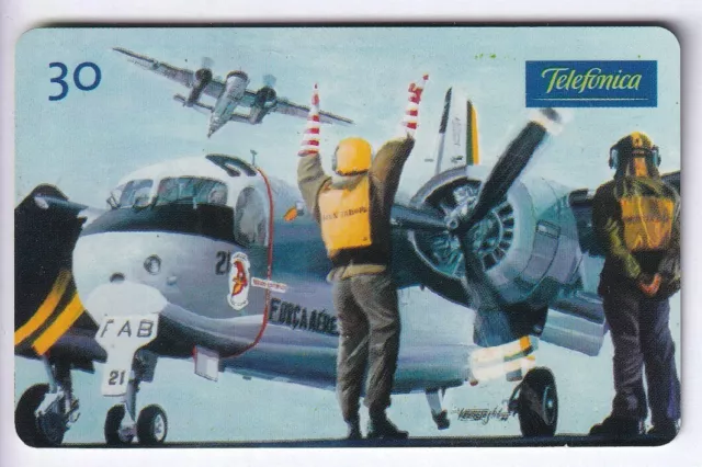 Armee Army Telecarte / Phonecard .. Bresil 30R Tlf Avion P-16 Tracker Magnetique