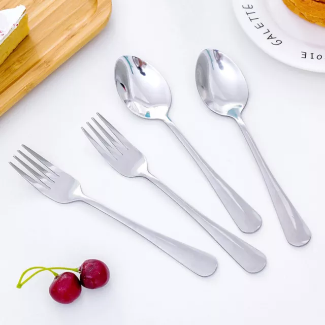 6PCS KIDS SILVERWARE Stainless Steel Fork and Spoon Set Toddler ...