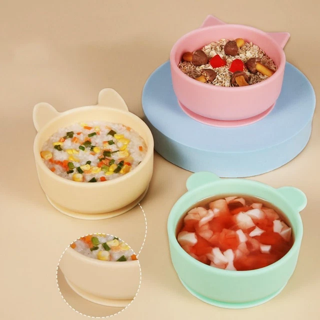 en Alimentos Calidad Niño Pequeño Tazón Silicona Vajilla Silicona