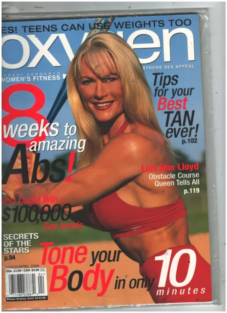 Oxygen women's fitness Marcg April  2000 muscle fitness bodybuilding magazine