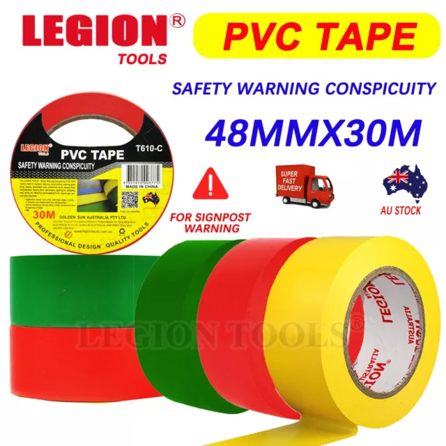 PVC Safety Conspicuity Marking Tape Hazard Warning 48mm X 30M Duct Tape Mult-Use