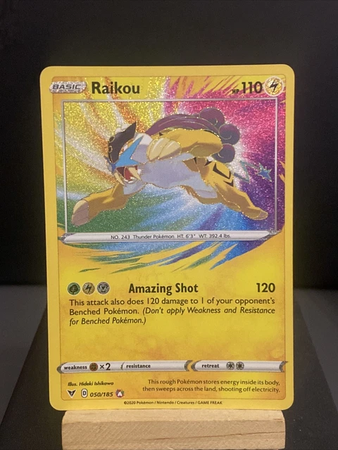 Pokemon Card Raikou 050/185 Amazing Rare Vivid Voltage Holo Near Mint