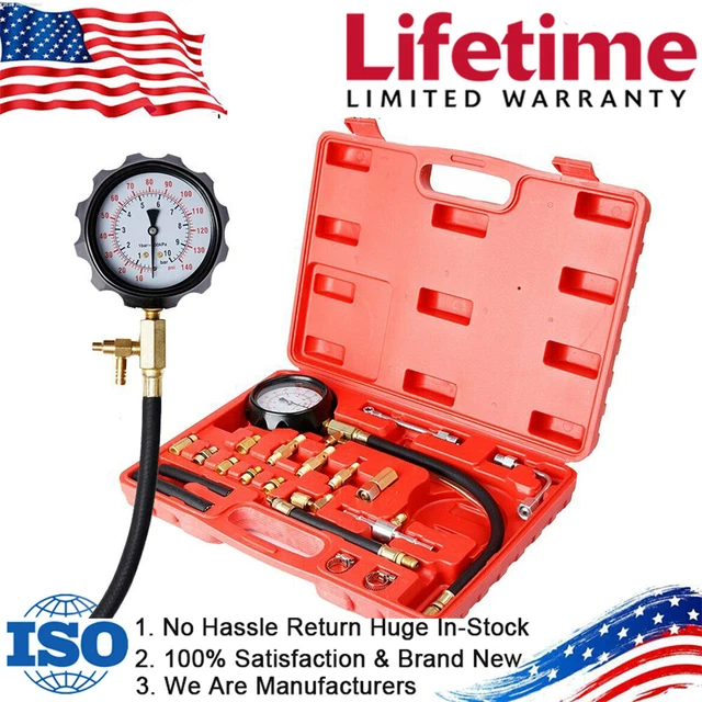 PRESSURE TEST GAUGE Gasoline Fuel Injection Pump Injector Tester Kit 0