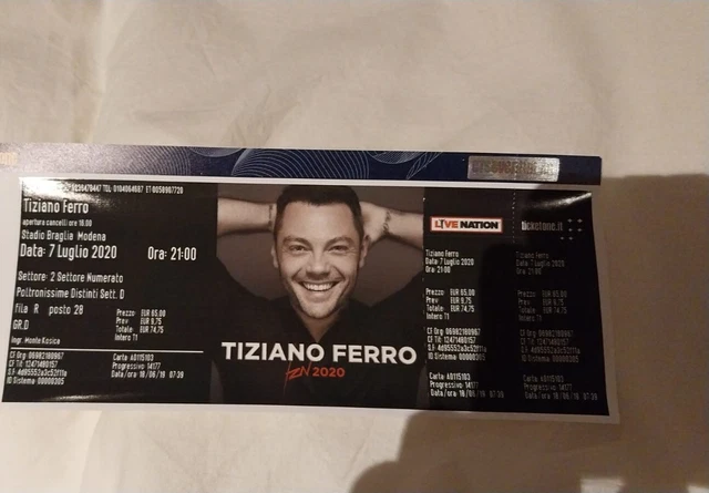 Biglietto Concerto TIZIANO FERRO Bologna
