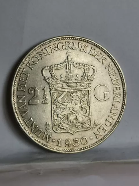 2 1/2 Gulden Argent 1930 Pays Bas / 2.5 Nederland Silver