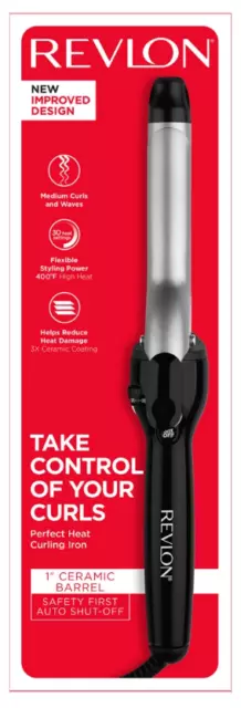 Revlon Take Control Of Your Curls 1" Ceramic Barrel Perfect Heat Curling Iron