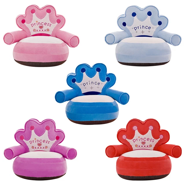 Funda de sofá para bebé Crown Design aprendizaje a sentarse estuche de asiento de felpa sin relleno