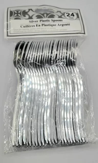 Appetizer Tasting Spoons and Forks Mini Cutlery 4.5" Silver Plastic Disposable