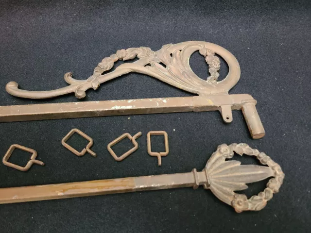Antique ORNATE Architectual Salvage Decorative CURTAIN Rod Swing Arm Extension