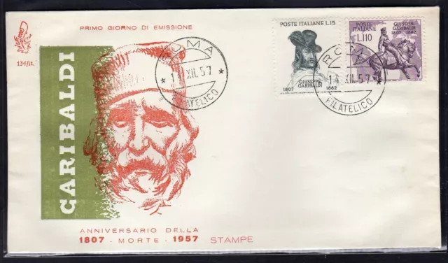 Italia FDC Venetia 1957 Garibaldi non viaggiata